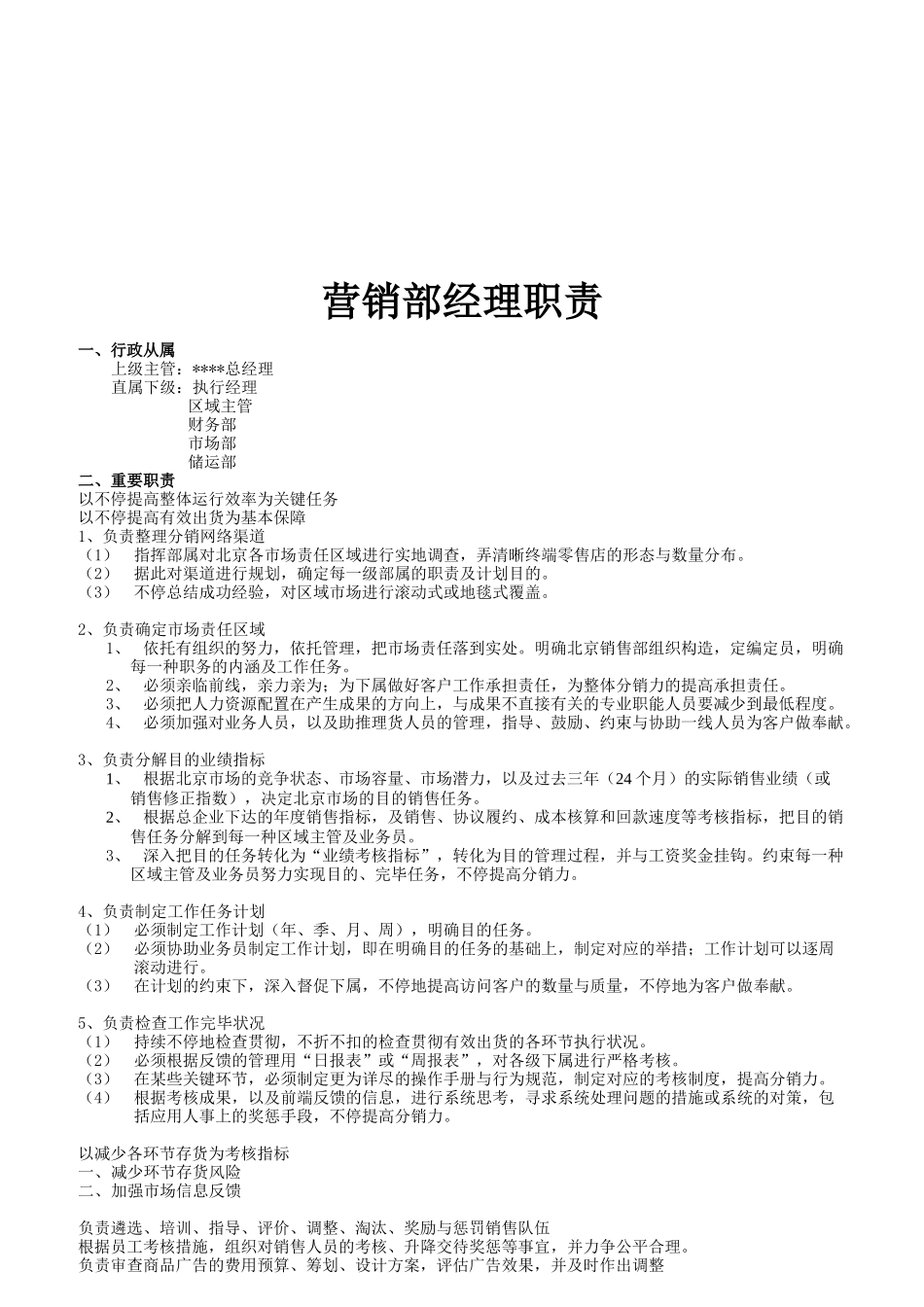 2025年公司营销工作职责全套管理文件_第1页
