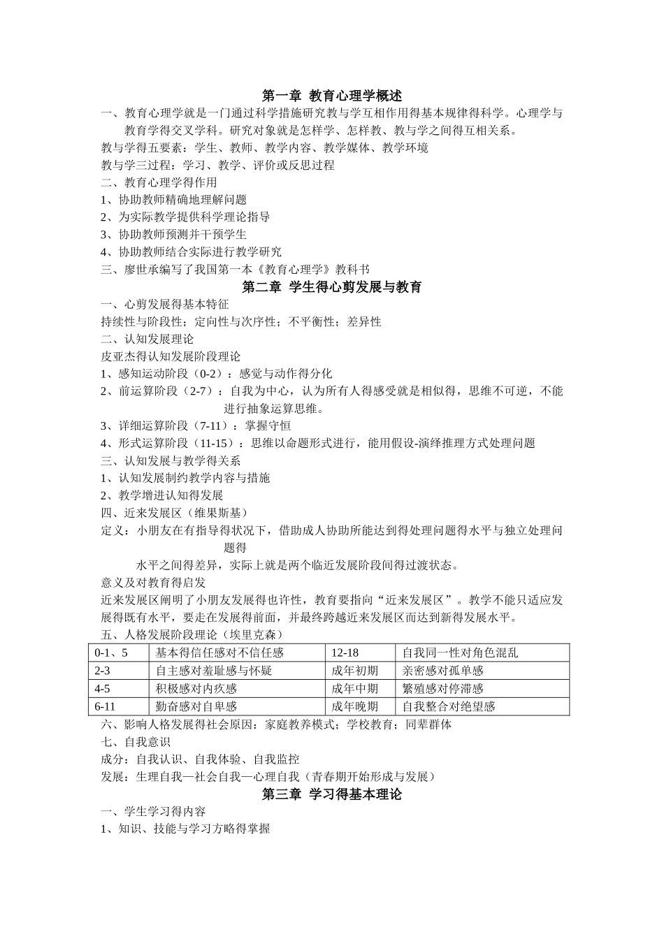 2025年教师招聘考试《教育心理学》复习_第1页