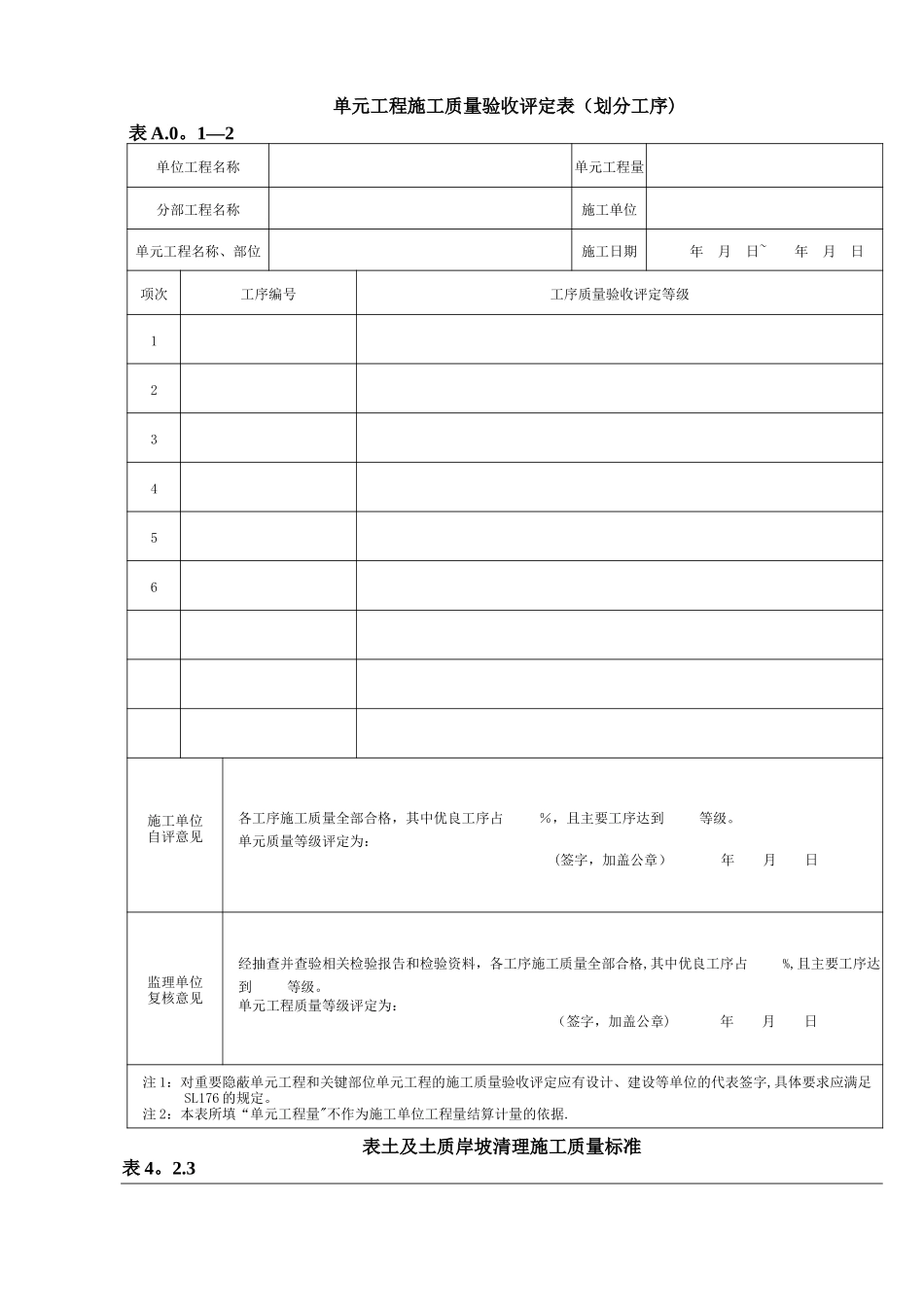 水利水电工程施工质量评定表样表2024_第3页