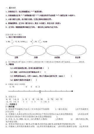 2025年负数知识点及其练习