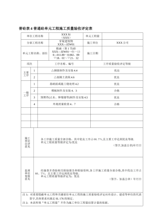 水利混凝土评定表