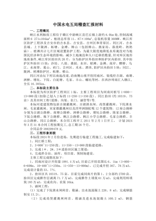 水利部稽查汇报材料