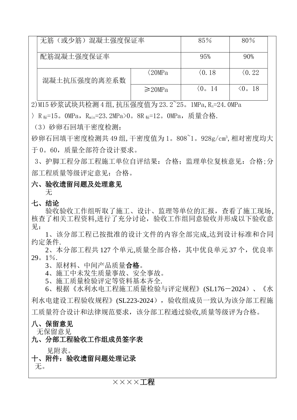 水利项目分部工程验收鉴定书_第3页