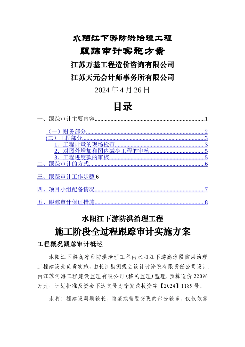 水利项目跟踪审计方案_第1页