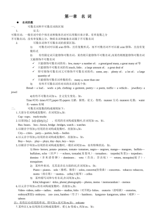 2025年英语名词知识点总结