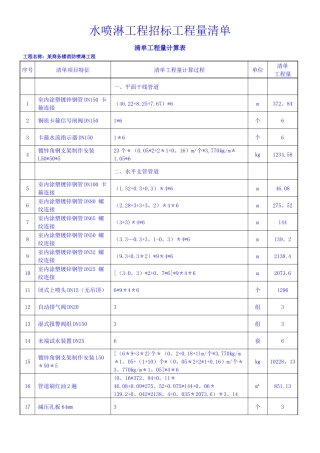 水喷淋-工程量清单