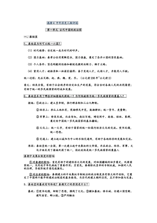 2025年高中历史选修四知识点总结