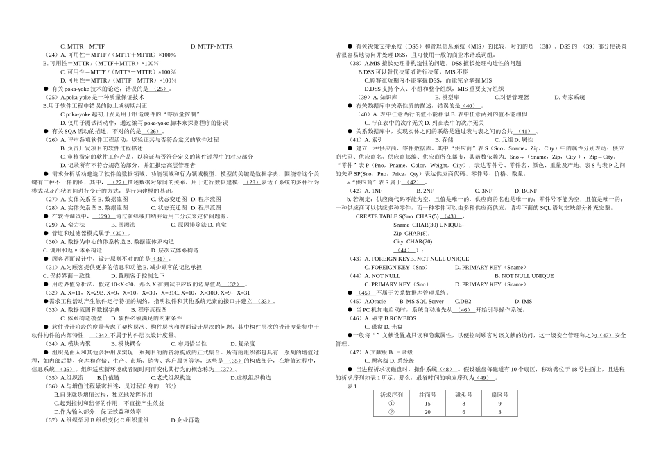 2025年下半年系统分析师上午试卷_第2页