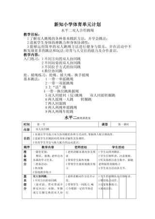 水平二跳绳课教案