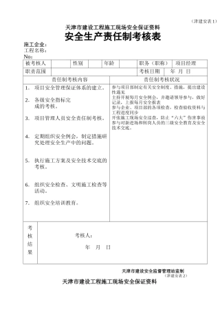 2025年天津全套安全表格46张