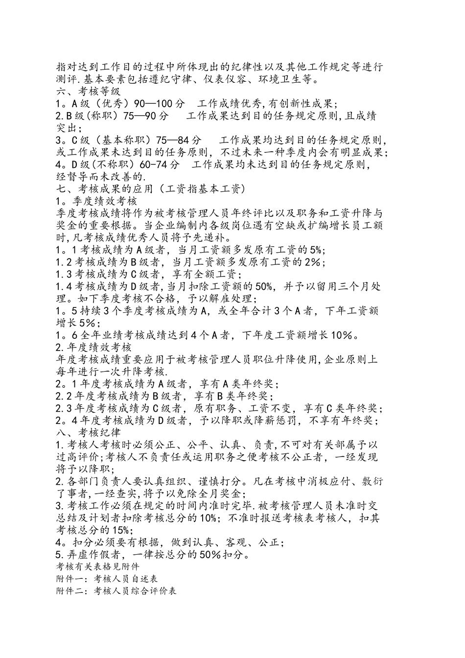 2025年管理人员考核办法修订版_第2页