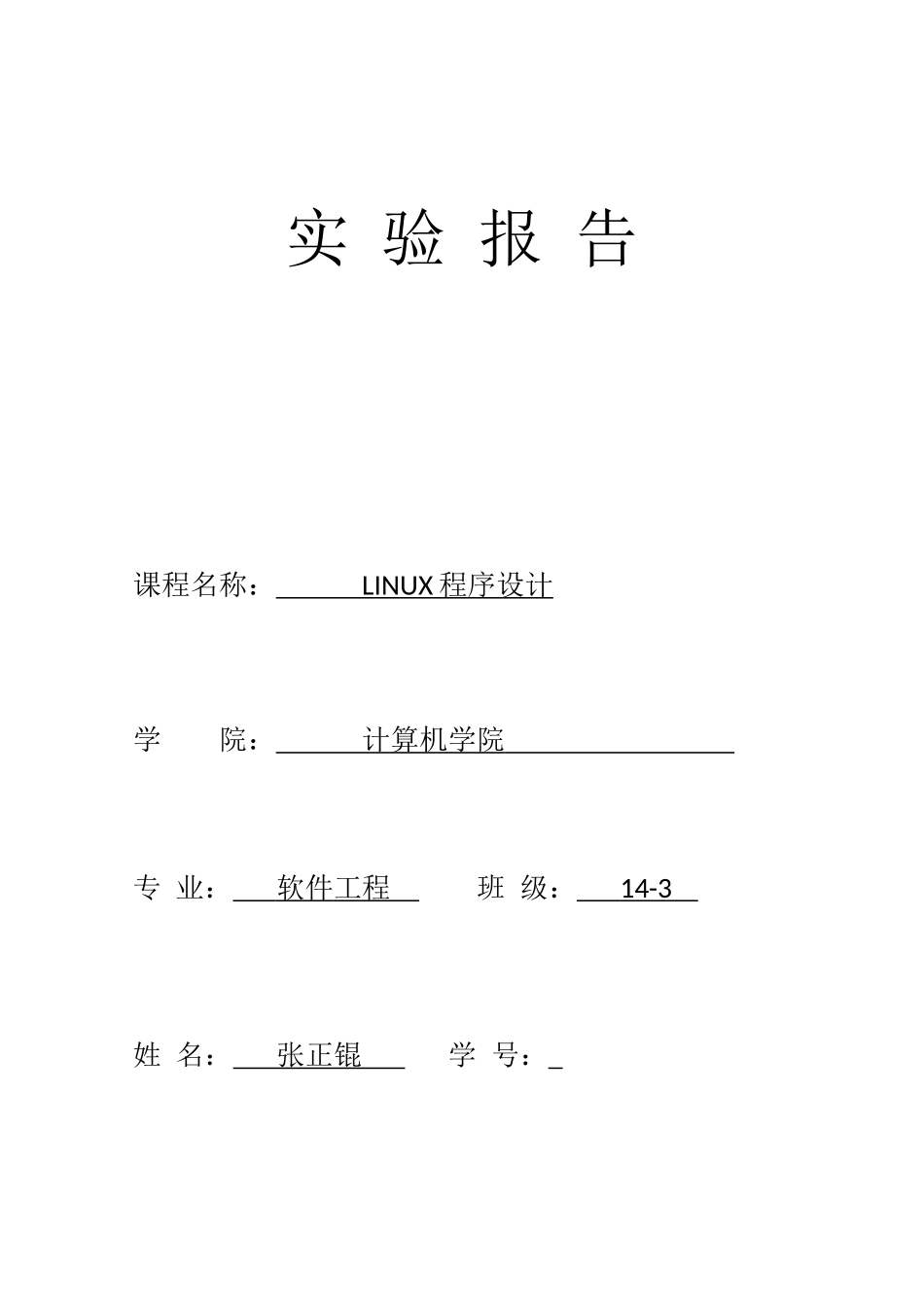2025年Linux程序设计实验报告大作业_第1页