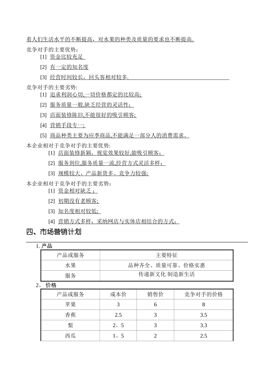 水果店创业计划书_第3页