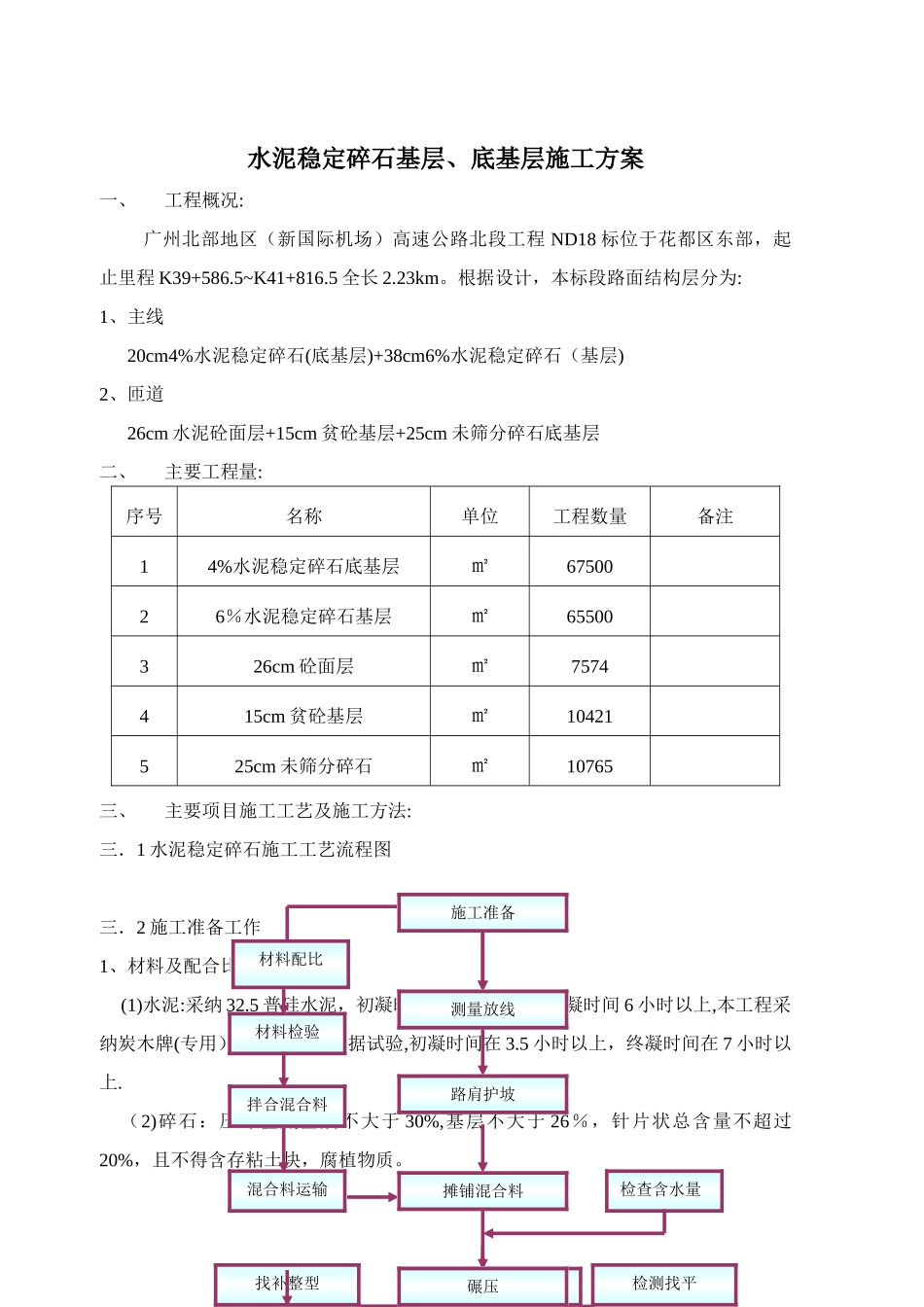 水泥稳定碎石基层、底基层施工方案_第1页