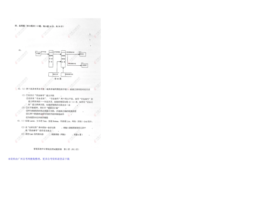2025年全国月自考管理系统中计算机应用试题答案_第2页