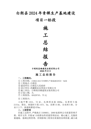 水渠施工总结报告