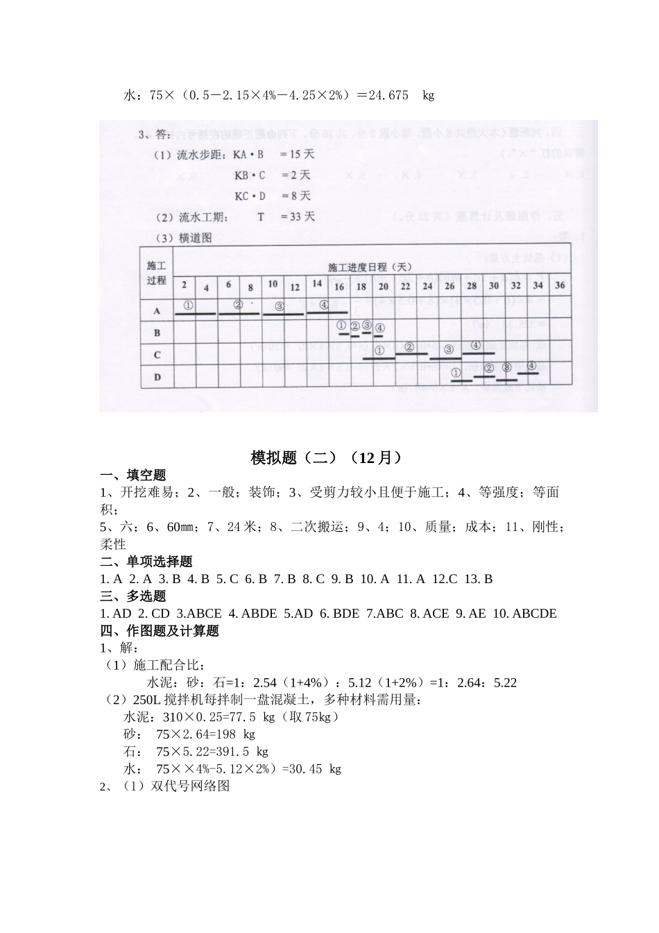 2025年《土建施工员岗位实务知识》模拟题答案_第2页
