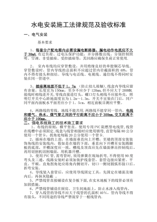 水电安装施工规范及验收标准22523