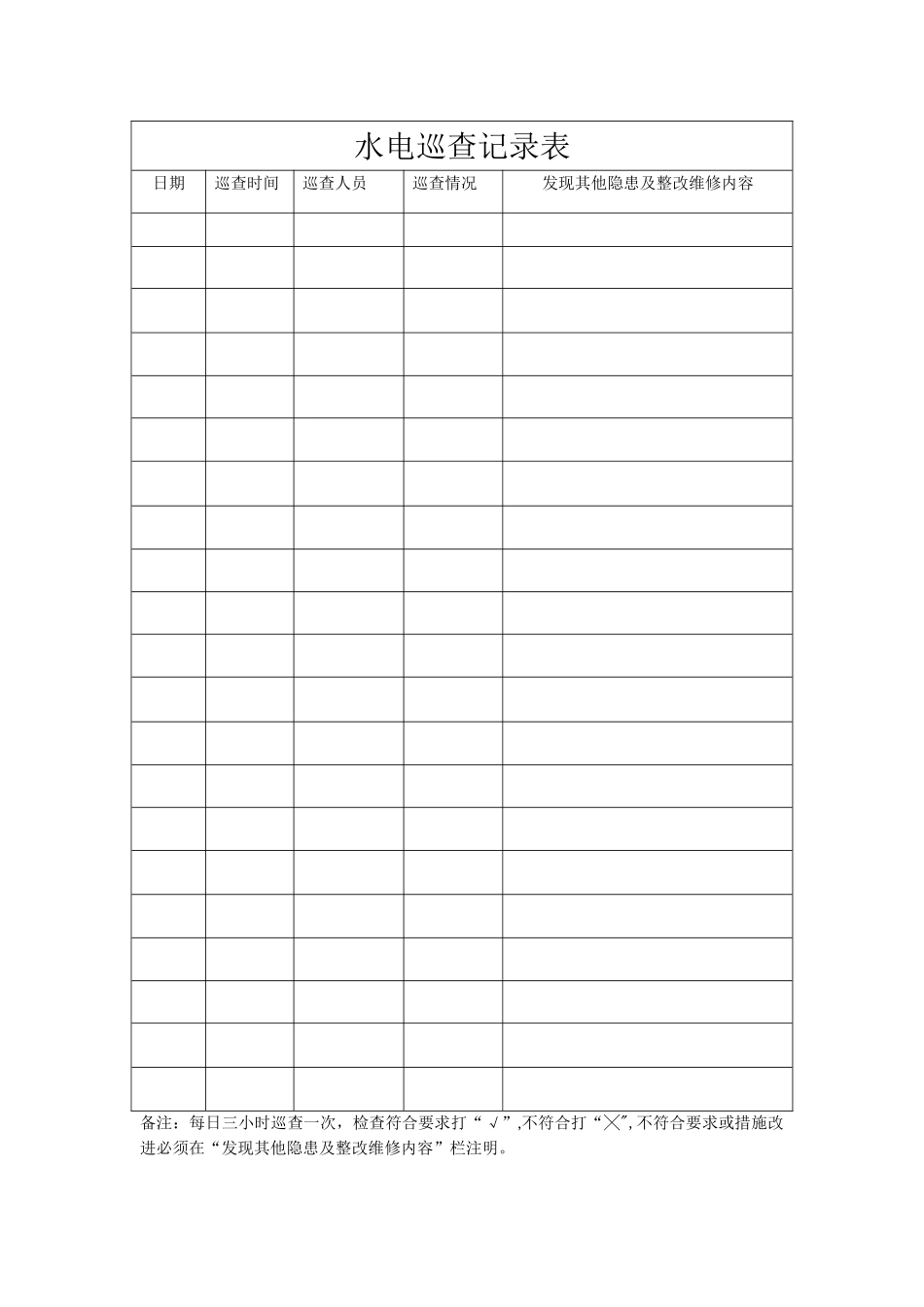 水电巡查记录表_第1页