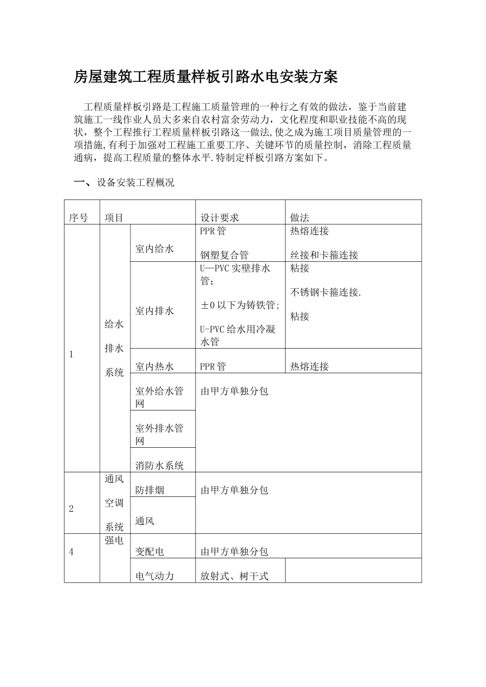 水电样板引路施工方案(精辟)_第1页