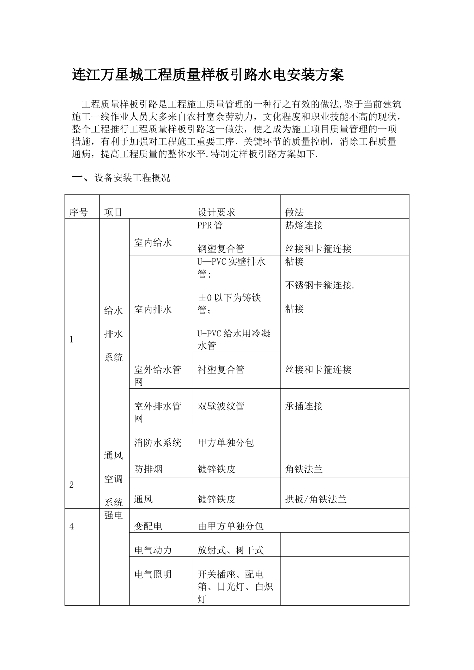 水电样板引路施工方案_第1页