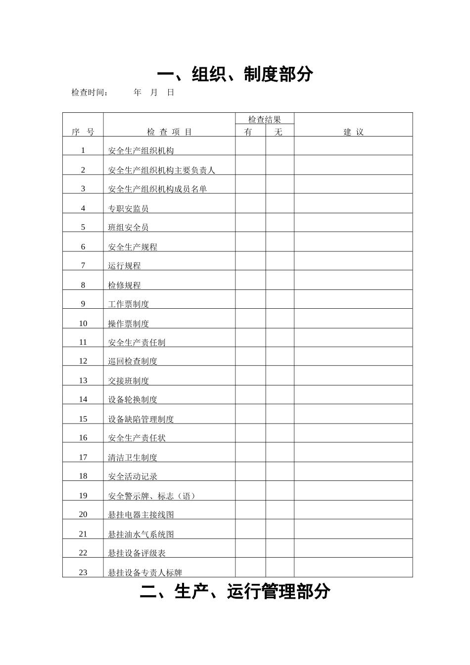 水电站安全检查项目表1_第3页