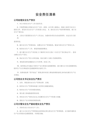 水电站安全责任清单