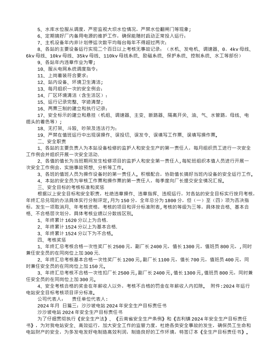 水电站安全生产责任书_第2页