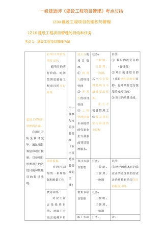 2025年建造师建设工程项目管理教材重点总结