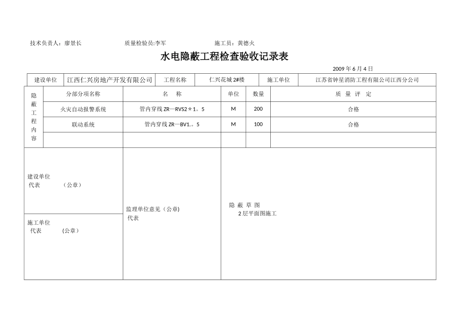 水电隐蔽工程检查验收记录表_第2页