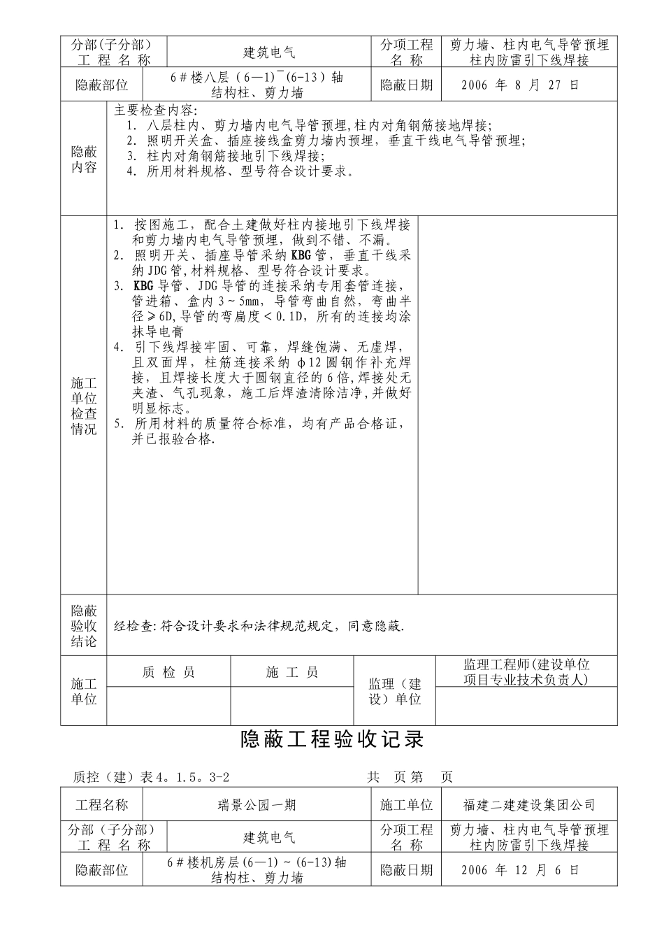 水电隐蔽工程验收记录范例_第2页