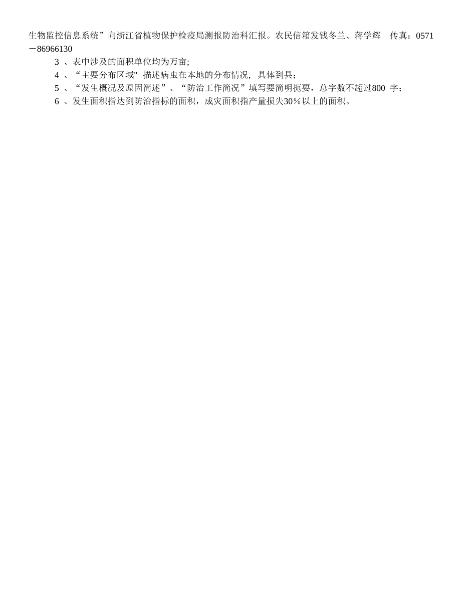水稻重大病虫监测与防治信息候报表_第2页
