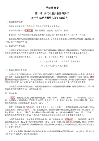 2025年自考00402学前教育史知识点归纳总结