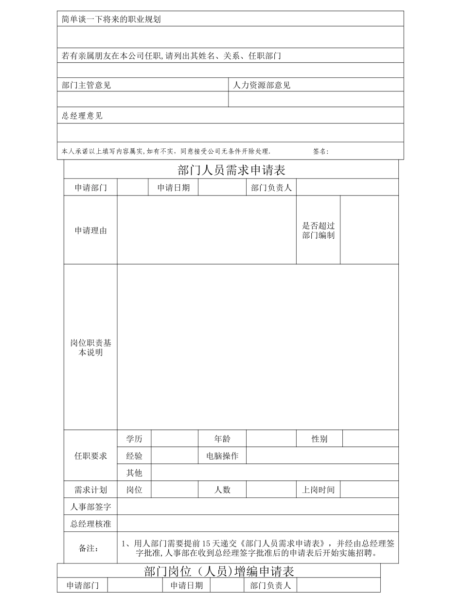 永威行政人事部常用工作表格_第2页