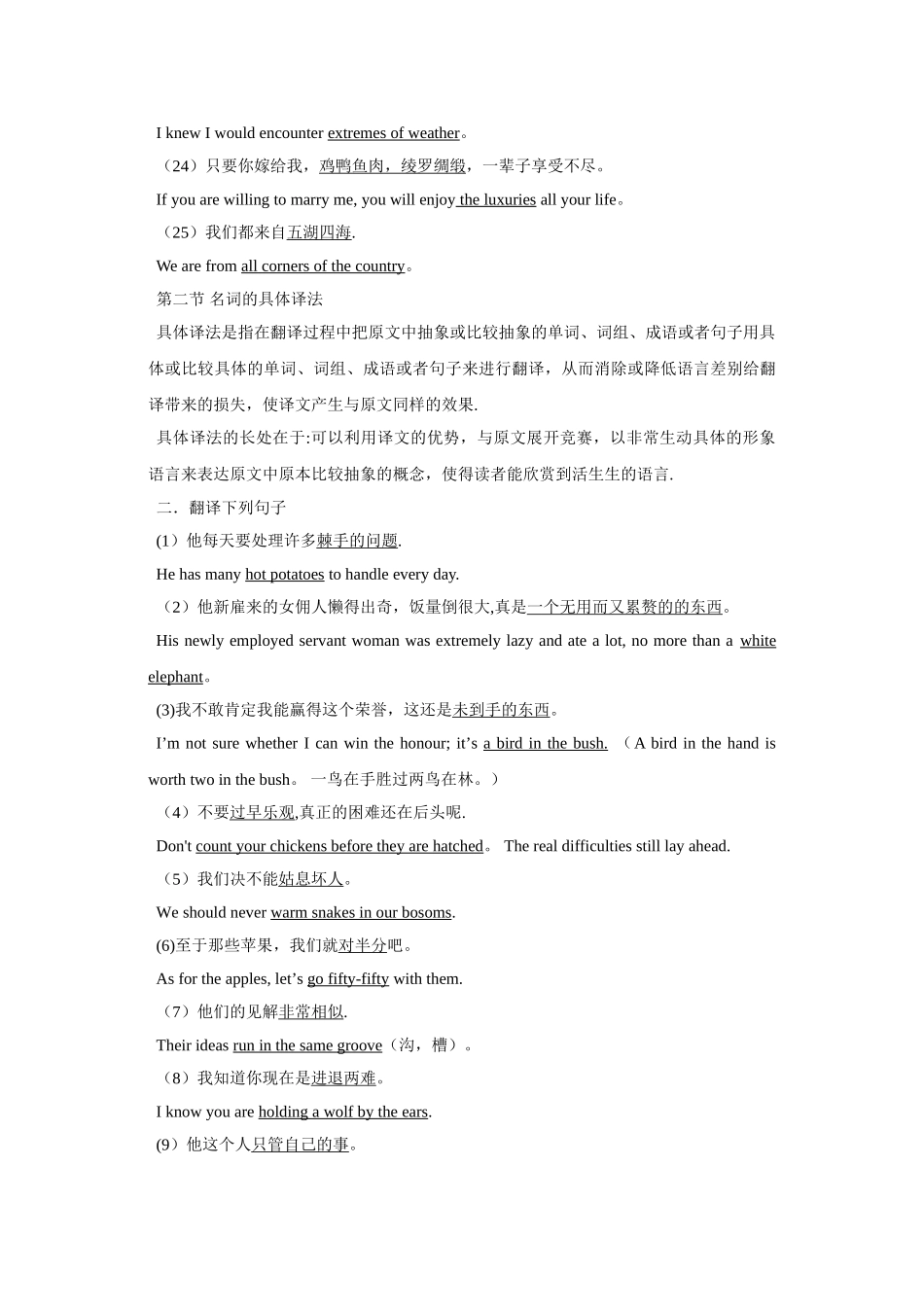 汉英翻译基础教程-期末考试总结_第3页