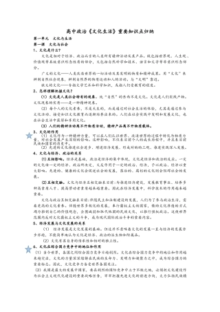 2025年高中政治文化知识点