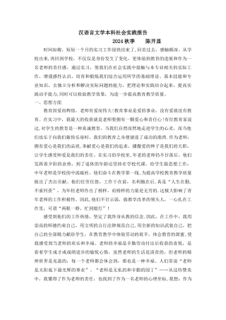 汉语言文学本科社会实践报告