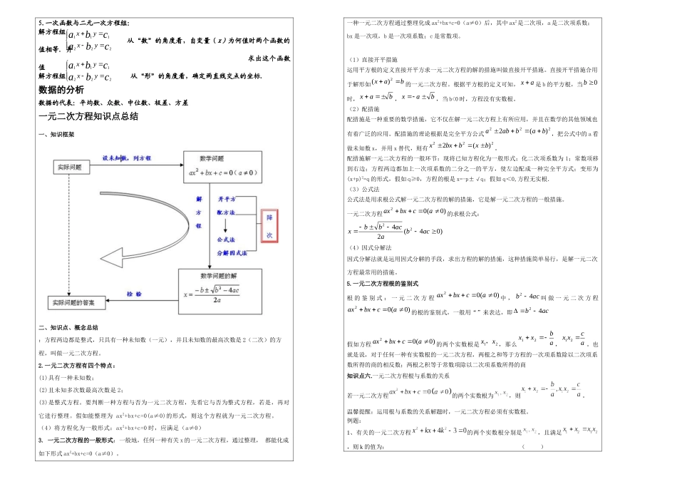 2025年新人教八年级数学下册期末知识点总结归纳_第3页