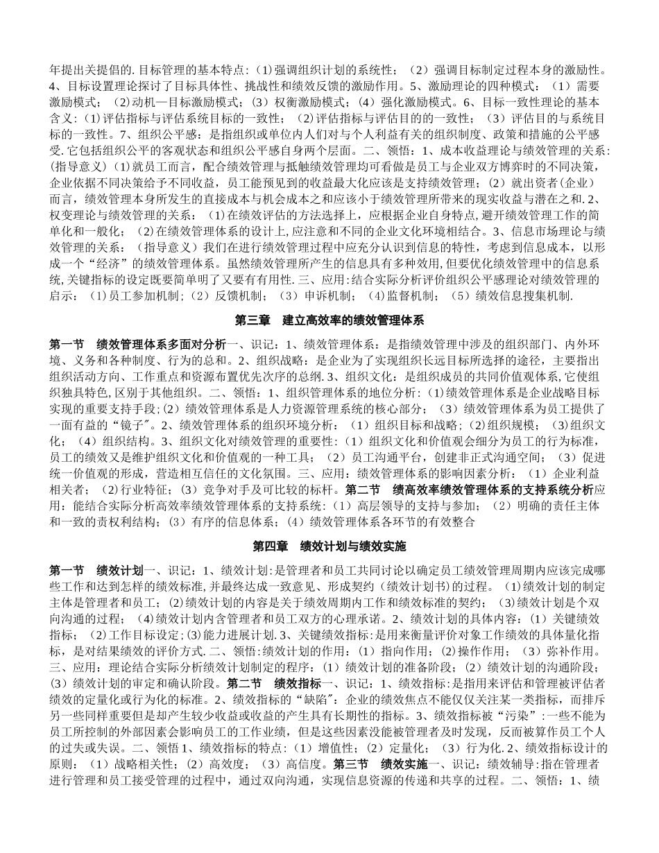 江苏人力资源本科自考-《绩效管理》复习资料_第2页