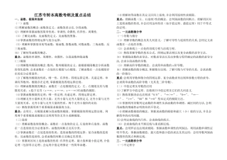 江苏专转本高数考纲及重点总结