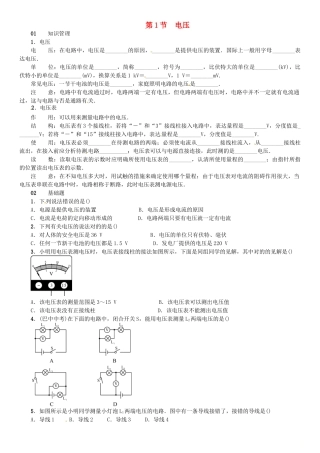 2025年广东专用版019九年级物理全册第十六章第1节电压习题新版新人教版
