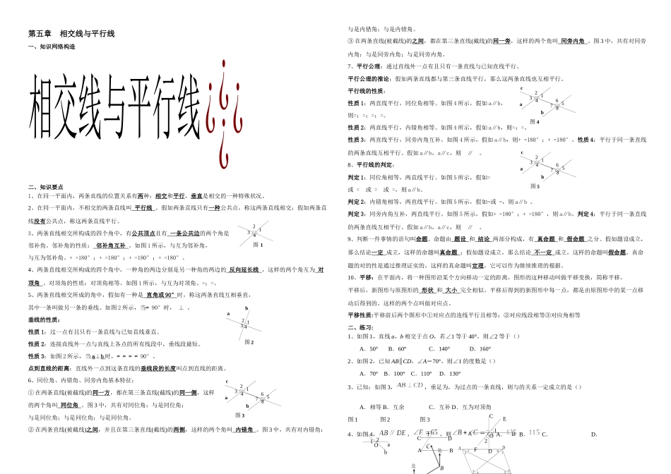 2025年人教七年级数学下册知识点及各章节典型试题_第1页