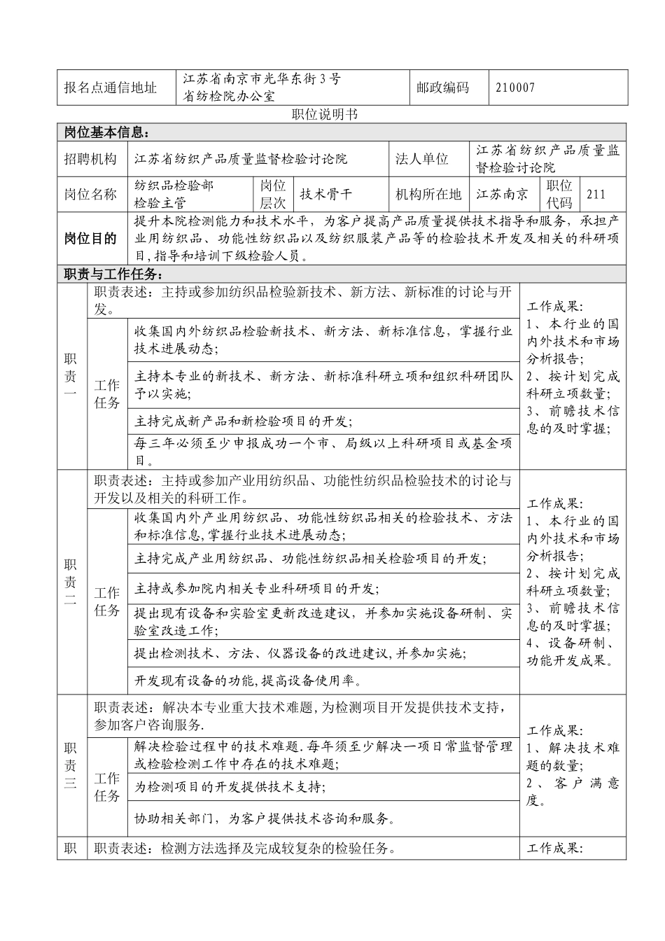 江苏省纺织产品质量监督检验研究院-岗位职责说明书._第3页