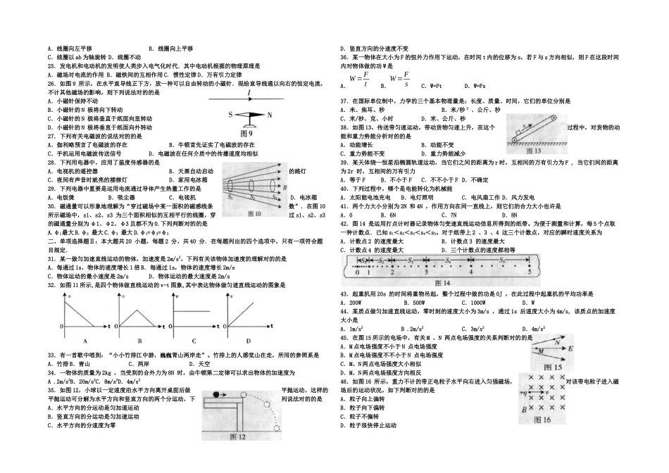 2025年月广东普通高中物理学业水平考试_第2页