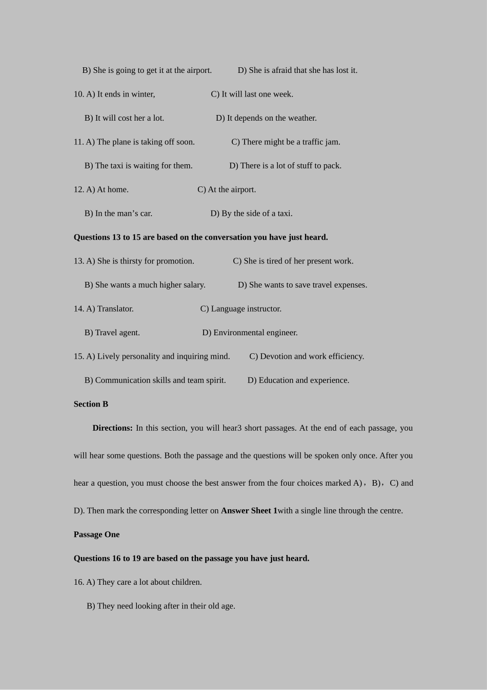 2025年12月全国大学英语四级考试试卷及答题解析_第3页