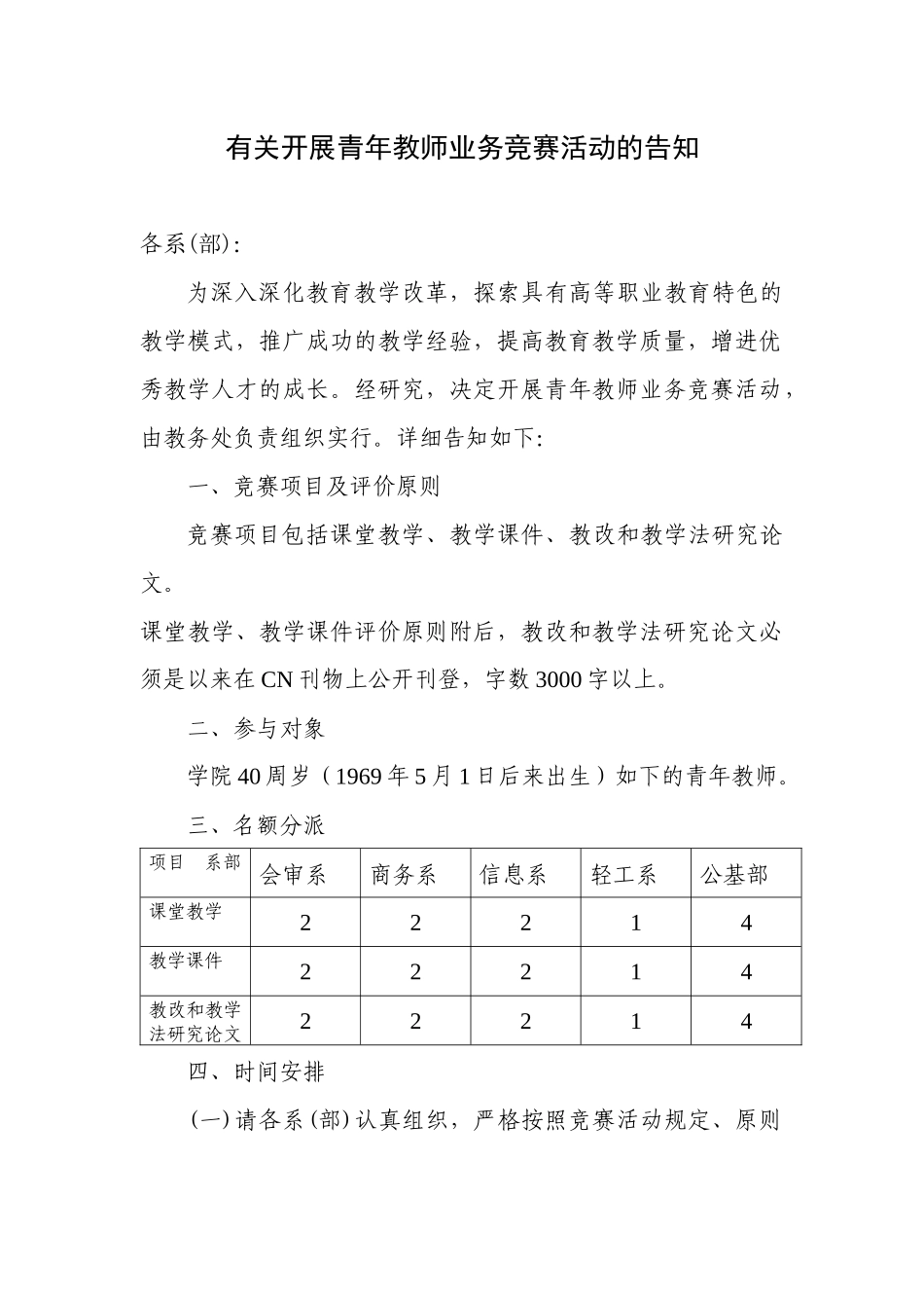 2025年关于开展青年教师业务竞赛活动的通知_第1页