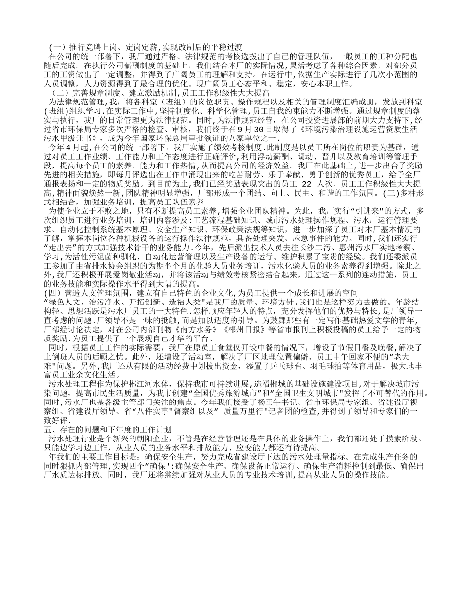 污水处理个人年终工作总结_第3页
