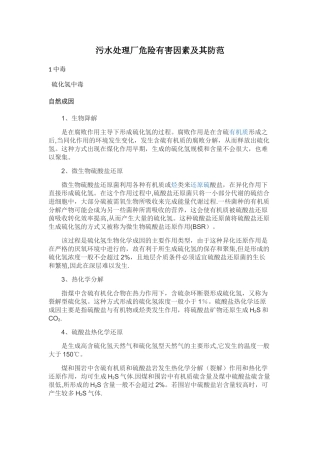 污水处理厂危险有害因素
