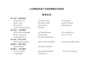 2025年合富辉煌房地产全程营销策划全套表格