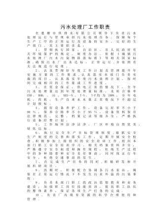 污水处理厂管理制度